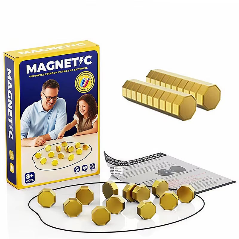 Party Games Magnetic Stones Game Interactive Magnet Board Strategy Game for Family Kids Adults Portable Magnetic Stones Play Set