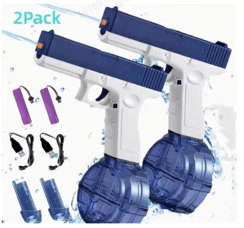 Blue Electric Water Guns for Kids & Adults - High-Pressure Auto Spray for Pool, Beach, Outdoor Fun