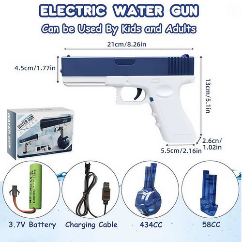 Blue Electric Water Guns for Kids & Adults - High-Pressure Auto Spray for Pool, Beach, Outdoor Fun